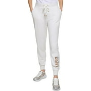 Womens Velour Sequined Logo Jogger Pants